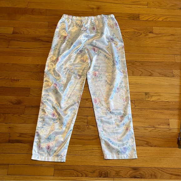 Aria womens pajama set size medium 12 14 white floral flannel lining button - Picture 11 of 14